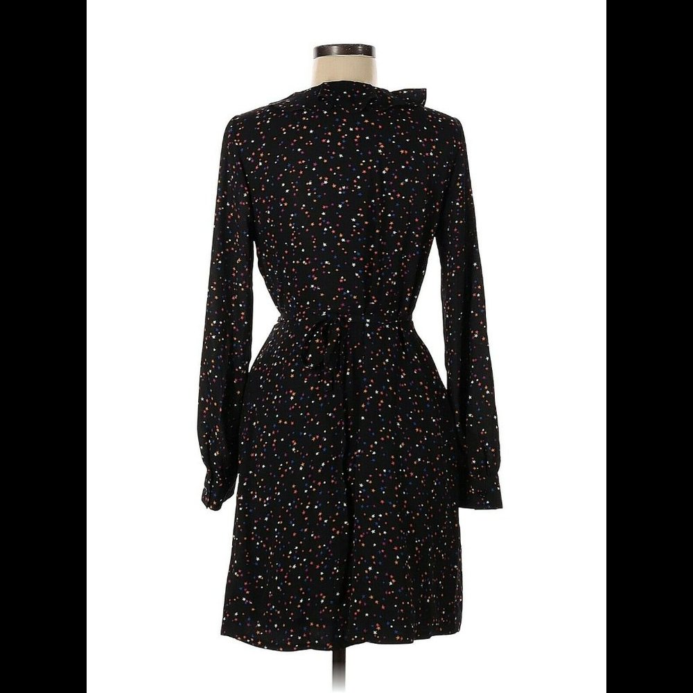 Women's POPSUGAR Black with Colored Stars Casual Wrap Dress Size M - Picture 2 of 6